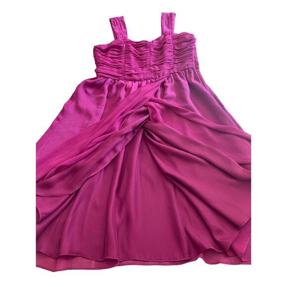 H&M Sleeveless Empire Waist Midi-Length Sundress With Ruched Bodice & Wide Strap - Picture 6 of 9